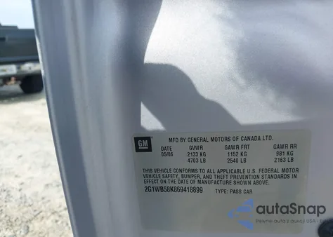 2006 Chevrolet Impala Ls z USA, uszkodzony, nr VIN 2G1WB58K869418899